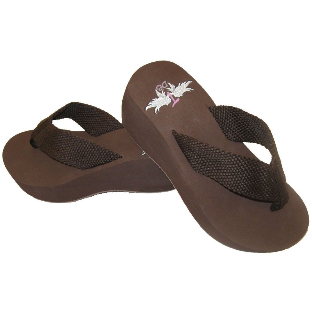 Trendy Design's Brown Flip Flops Wedge High Heel